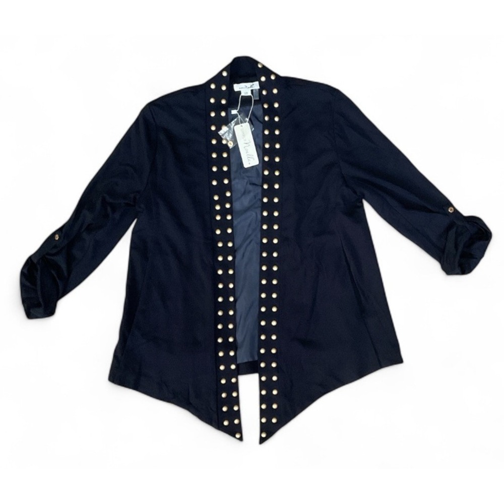 NWT Simply Noelle Cardigan Women's Open Front Lined Jacket Navy M (8-10)